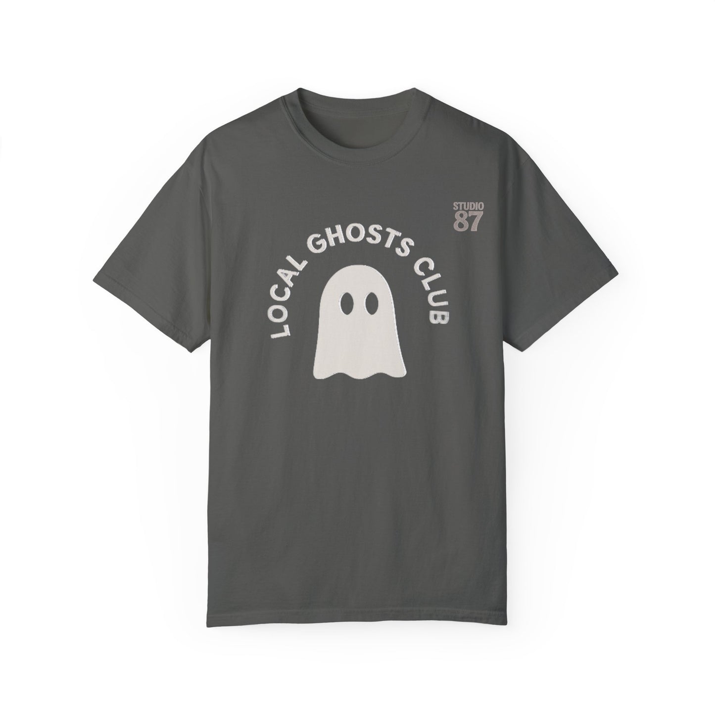 Local Ghosts Club Unisex Garment-Dyed T-shirt - Spooky Vibe for Halloween & Everyday Wear