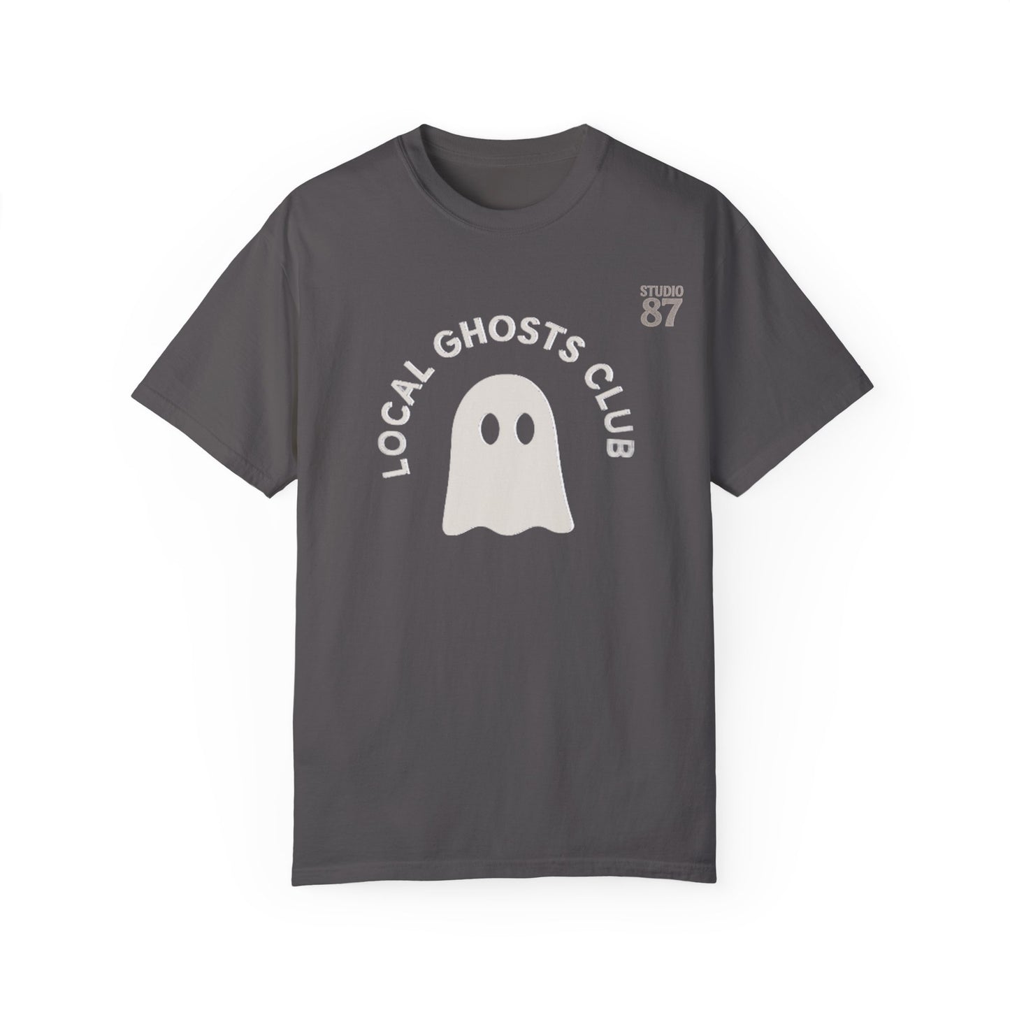 Local Ghosts Club Unisex Garment-Dyed T-shirt - Spooky Vibe for Halloween & Everyday Wear