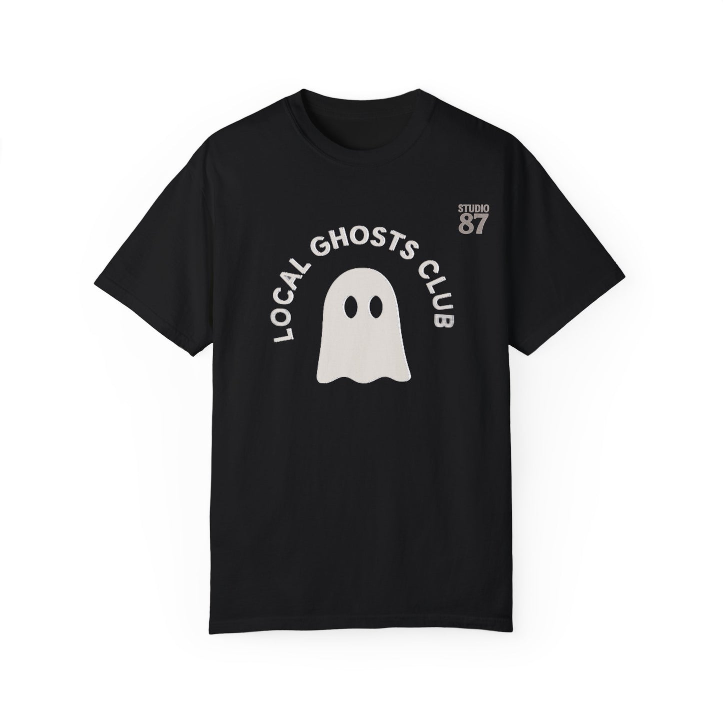 Local Ghosts Club Unisex Garment-Dyed T-shirt - Spooky Vibe for Halloween & Everyday Wear
